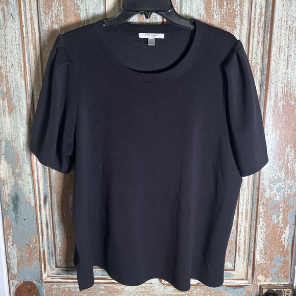 Cable & Gauge Studio Black Short Sassy  Sleeved  Top Women’s Size 1X Soft - Picture 1 of 8